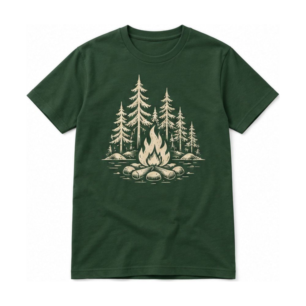 Campfire Under the Pines Badge Tee