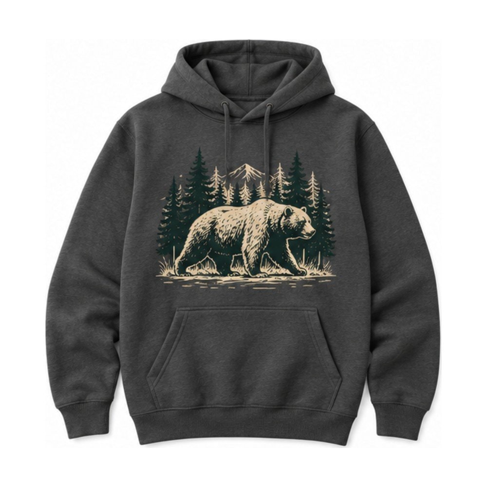 Bear in the Pines Two-Tone Hoodie