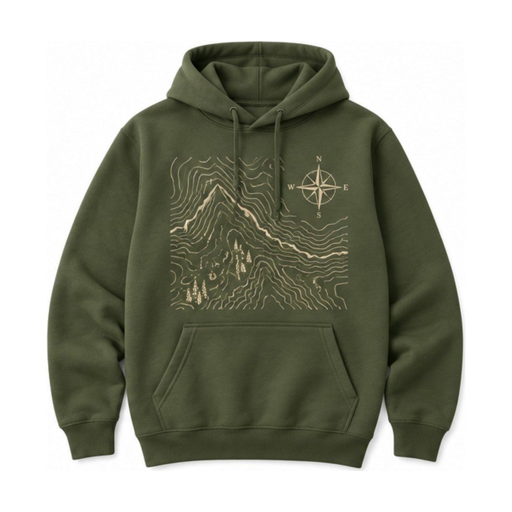 Topo Contours & Compass Hoodie